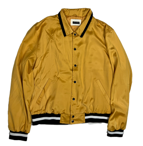Gold satin on sale baseball jacket